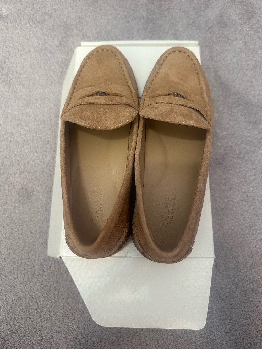Lauren Ralph Lauren Women's Suede Penny Loafers in Tan